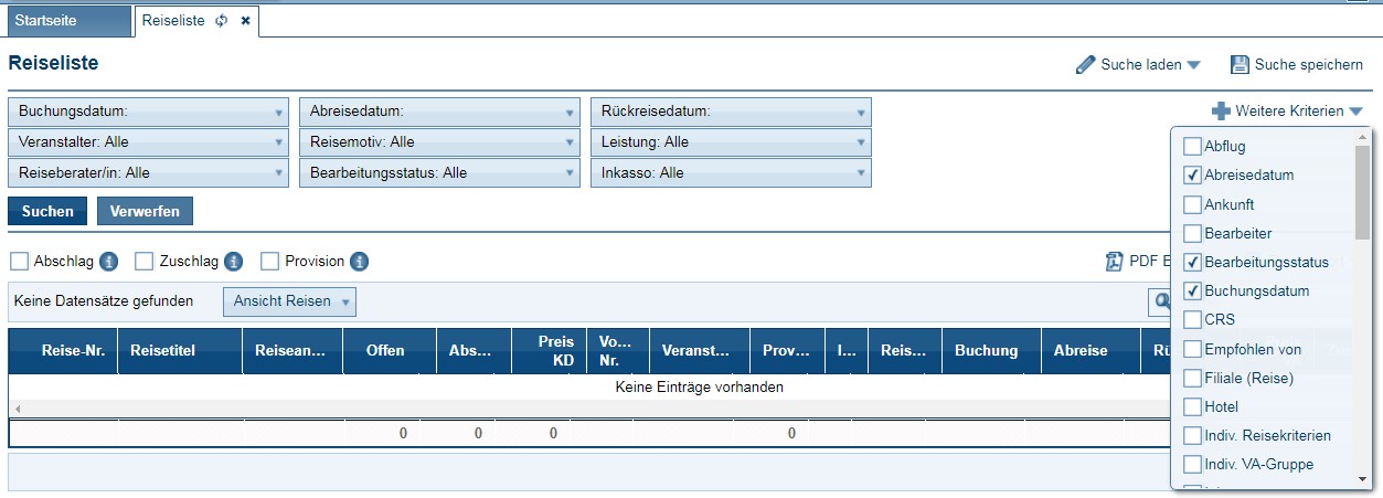 ARGUS Tipp: Zusatzkriterien Reiseliste