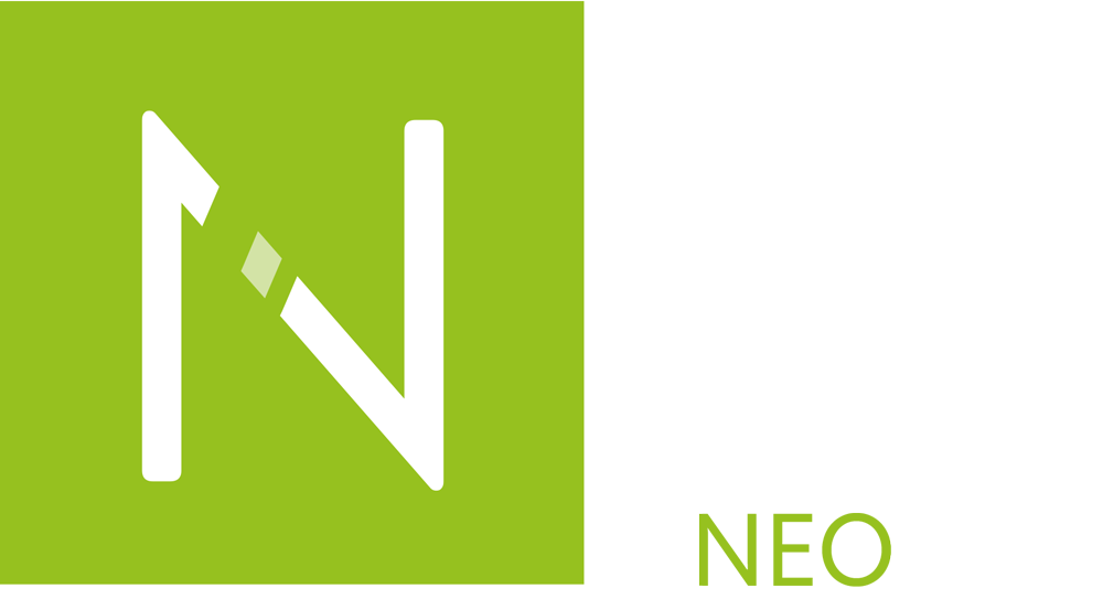 Schmetterling Techniklösungen für Reisebüros NEO Logo - weißes N auf grünem Hintergrund